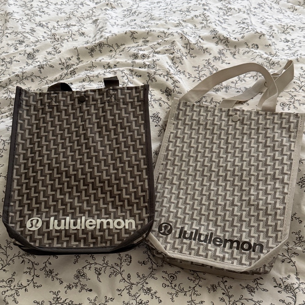 Lululemon Brown and Gray Reusable Bags